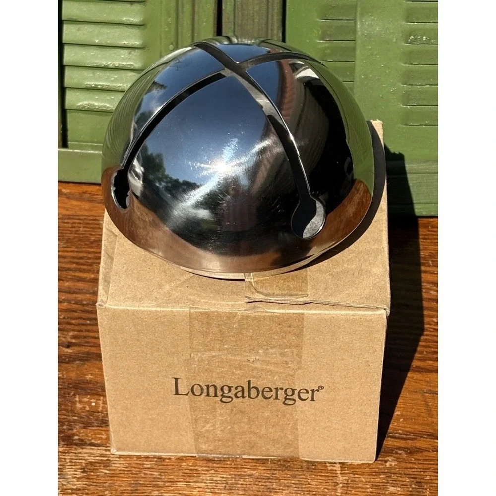 Longaberger Christmas 2012 Holiday Helper Jingle Bell Topper  Silver